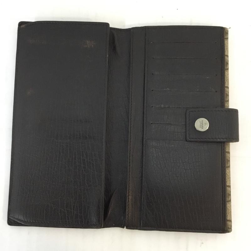 グッチ GUCCI 財布 長財布 GGスプリーム Wホック長財布 115046 総柄 ベージュ / ベージュ /  メンズ USED 古着 中古 10056044