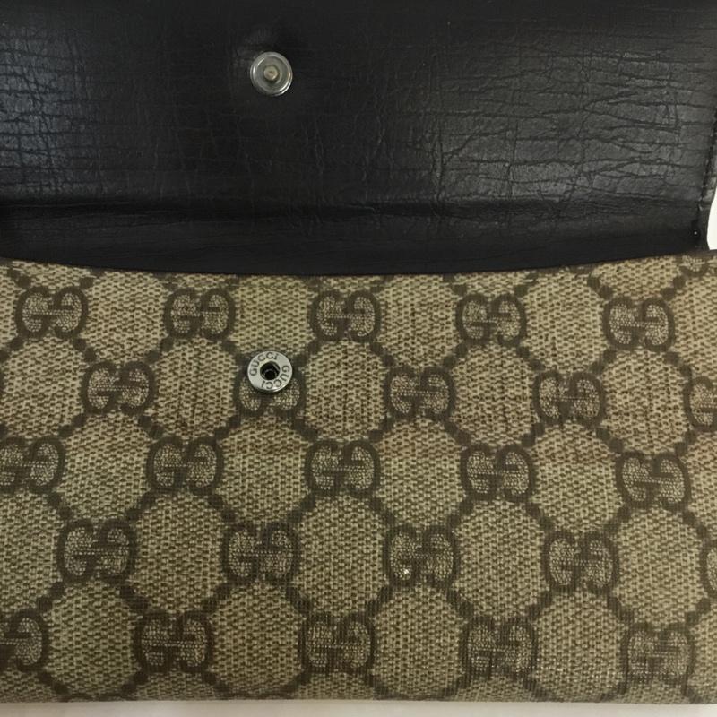グッチ GUCCI 財布 長財布 GGスプリーム Wホック長財布 115046 総柄 ベージュ / ベージュ /  メンズ USED 古着 中古 10056044