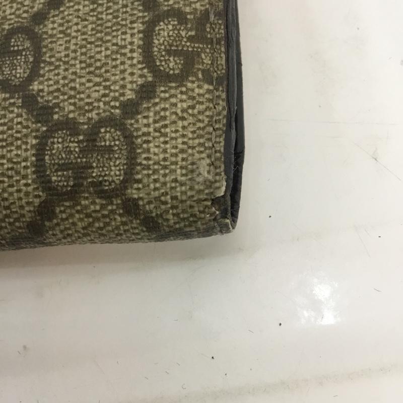 グッチ GUCCI 財布 長財布 GGスプリーム Wホック長財布 115046 総柄 ベージュ / ベージュ /  メンズ USED 古着 中古 10056044