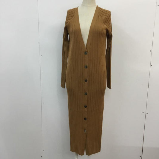 アパートバイローリーズ apart by lowrys カーディガン 長袖 リブカーデ タグ付 FREE 無地 茶 / ブラウン /  レディース USED 古着 中古 10056430