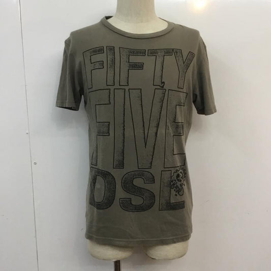 フィフティーファイブディーエスエル 55DSL Tシャツ 半袖 M ロゴ、文字 X プリント チャコールグレー / チャコールグレー /  メンズ USED 古着 中古 10056468