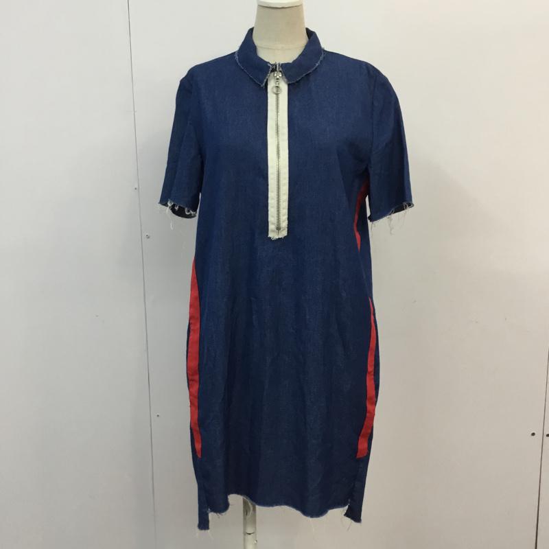 ザラ ZARA TRAFALUC ワンピース ひざ丈スカート S 無地 インディゴ / インディゴ /  レディース USED 古着 中古 10056479