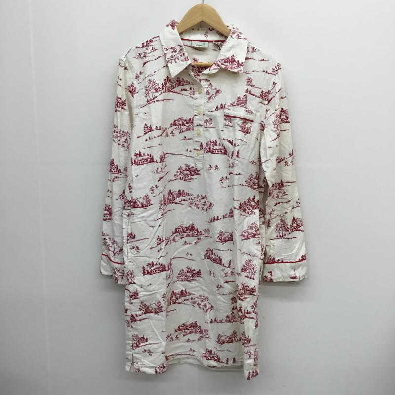 エルエルビーン L.L.Bean ワンピース ロングスカート XS 総柄 白 / ホワイト / X 赤 / レッド /  レディース USED 古着 中古 10056935