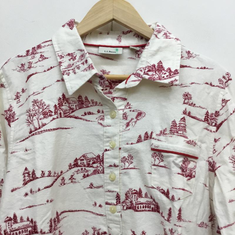 エルエルビーン L.L.Bean ワンピース ロングスカート XS 総柄 白 / ホワイト / X 赤 / レッド /  レディース USED 古着 中古 10056935