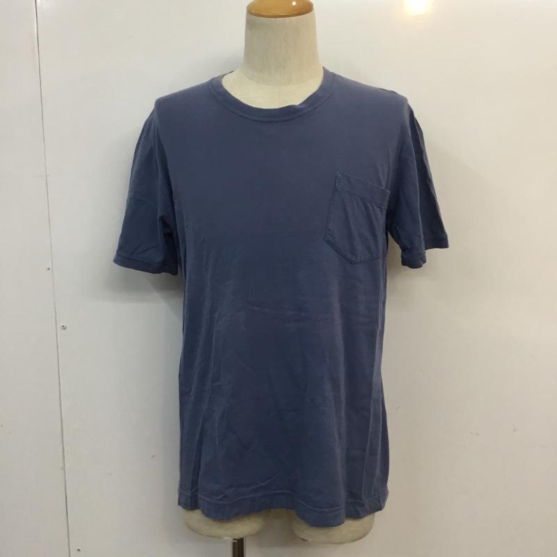 エムエイチエル MHL. Tシャツ 半袖 596-266365 クルーネック カットソー L 無地 青 / ブルー /  メンズ USED 古着 中古 10057273