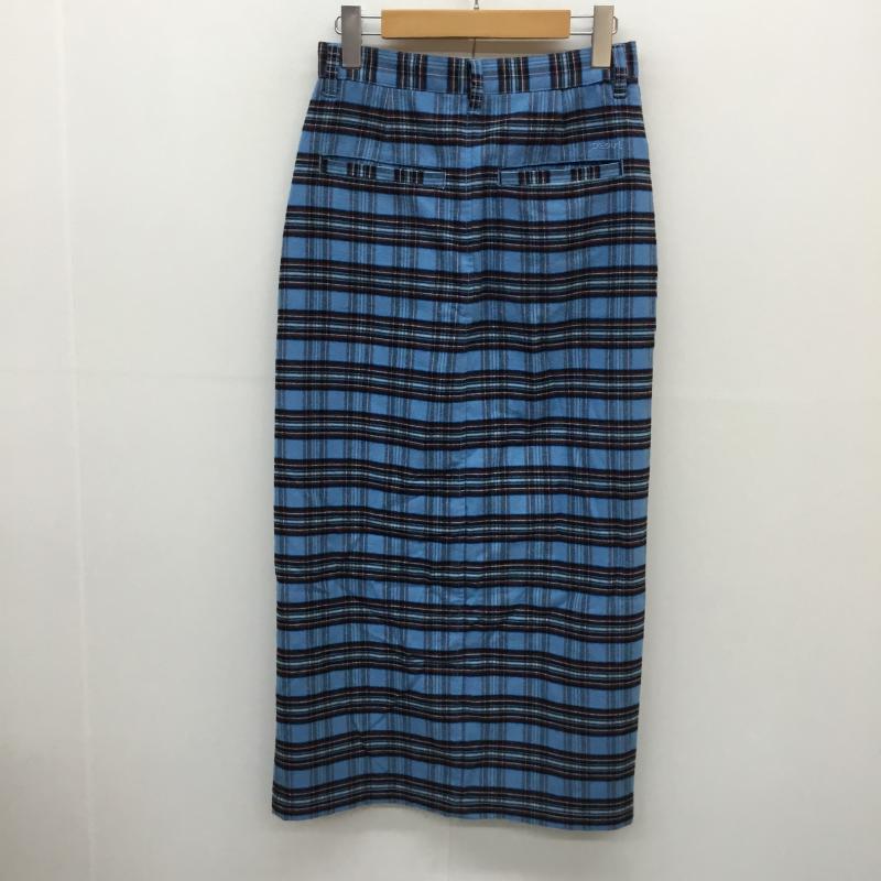 エックスガール X-girl スカート ロングスカート PLAID BUTTON-FRONT SKIRT 1 チェック 青 / ブルー /  レディース USED 古着 中古 10057420