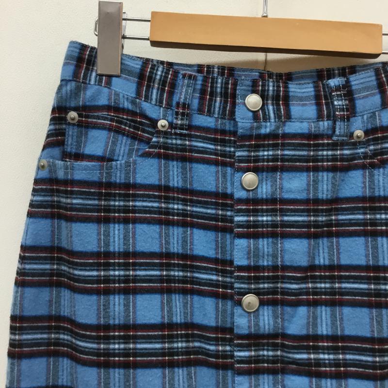 エックスガール X-girl スカート ロングスカート PLAID BUTTON-FRONT SKIRT 1 チェック 青 / ブルー /  レディース USED 古着 中古 10057420