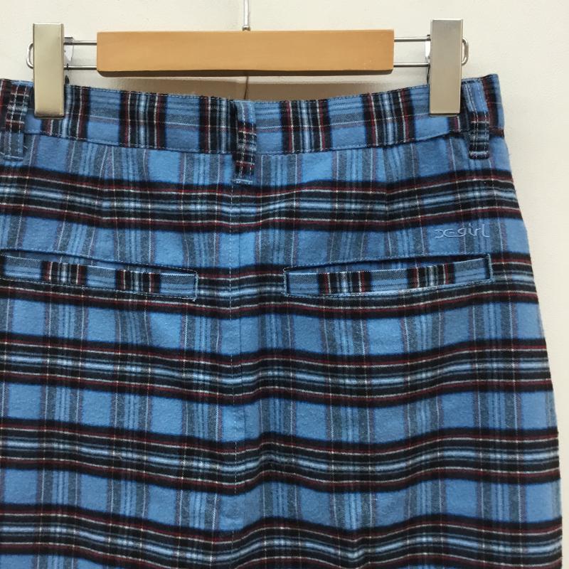 エックスガール X-girl スカート ロングスカート PLAID BUTTON-FRONT SKIRT 1 チェック 青 / ブルー /  レディース USED 古着 中古 10057420