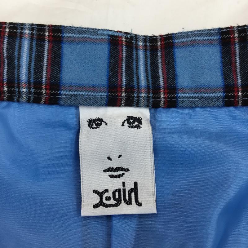 エックスガール X-girl スカート ロングスカート PLAID BUTTON-FRONT SKIRT 1 チェック 青 / ブルー /  レディース USED 古着 中古 10057420