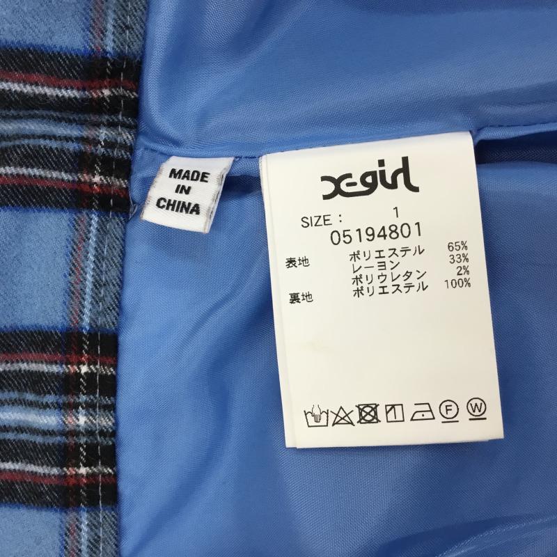 エックスガール X-girl スカート ロングスカート PLAID BUTTON-FRONT SKIRT 1 チェック 青 / ブルー /  レディース USED 古着 中古 10057420