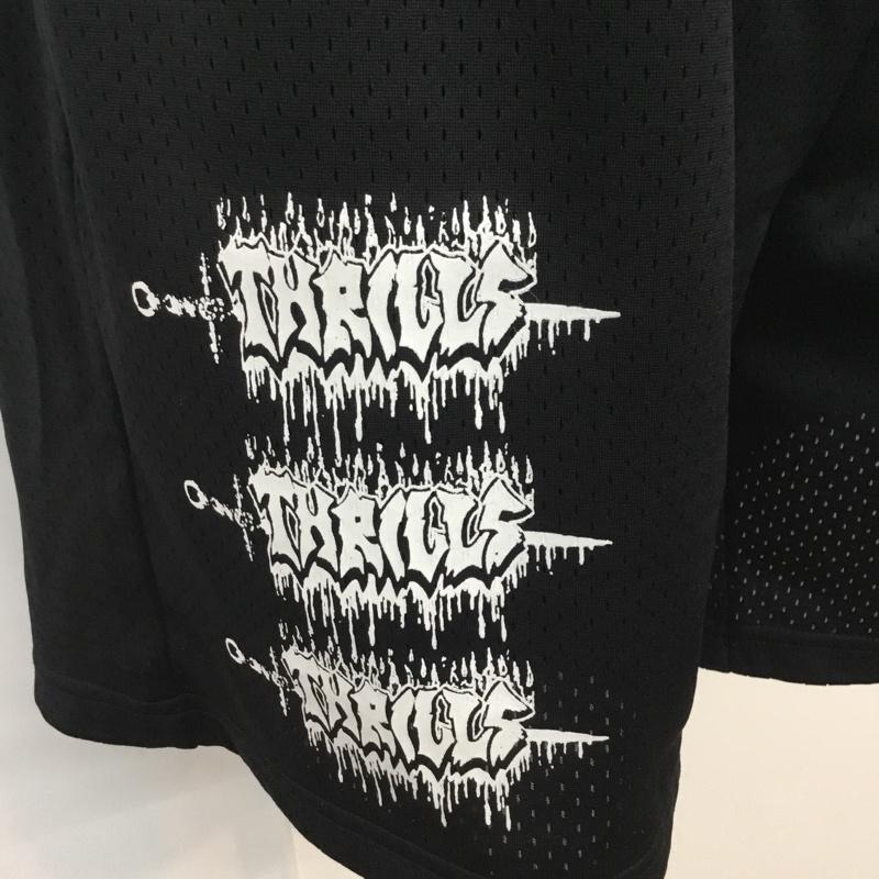 スリルズ THRILLS パンツ ショートパンツ ハーフパンツ ロゴ プリント 32 プリント 黒 / ブラック /  メンズ USED 古着 中古 10057447
