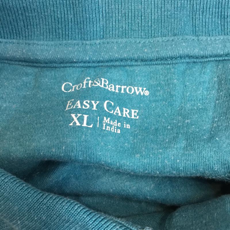 古着 USED ポロシャツ 半袖 Croft&Barrow 胸ポケット XL 無地 薄緑 / ライトグリーン /  メンズ USED 古着 中古 10058121