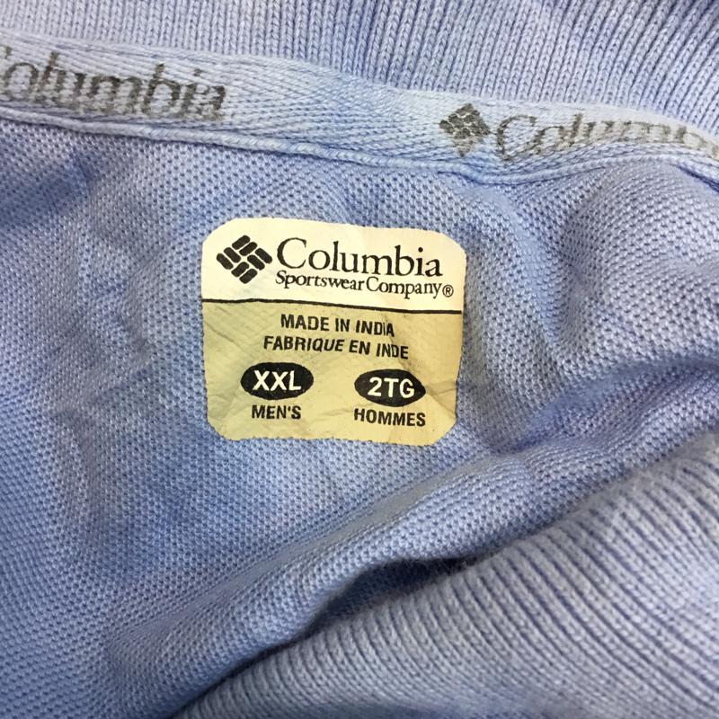 コロンビア Columbia ポロシャツ 半袖 魚 刺繍 XXL ワンポイント 水色 / ライトブルー /  メンズ USED 古着 中古 10058122