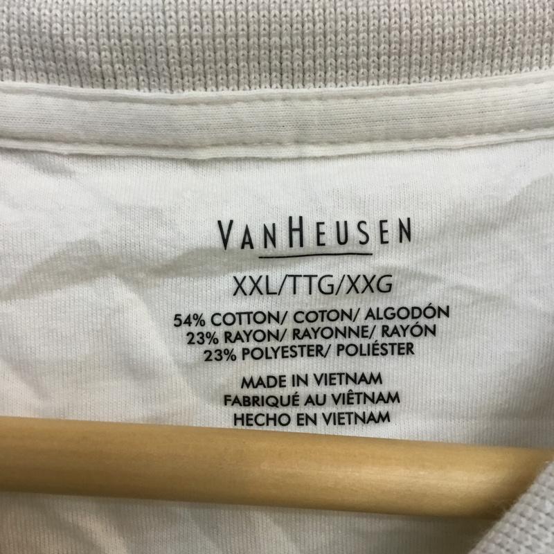 ウ゛ァンヒューゼン VANHEUSEN ポロシャツ 半袖 胸ポケット XXL 無地 ベージュ / ベージュ /  メンズ USED 古着 中古 10058161