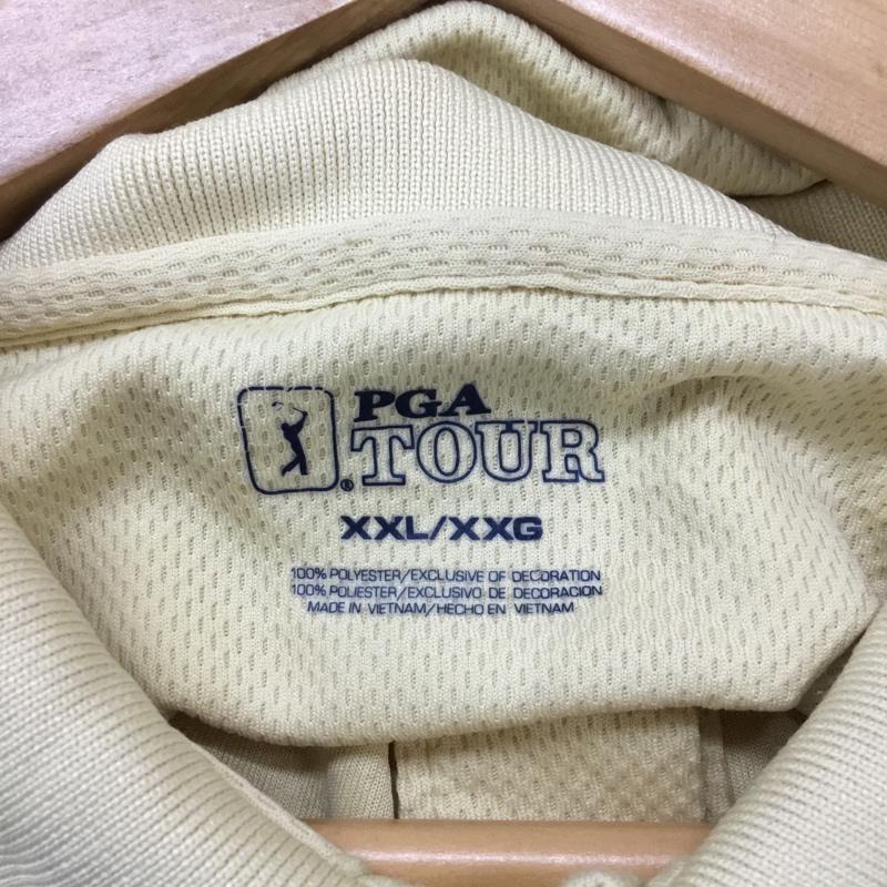 古着 USED ポロシャツ 半袖 PGA TOUR メッシュ XXL ワンポイント 黄 / イエロー / X 白 / ホワイト /  メンズ USED 古着 中古 10058197