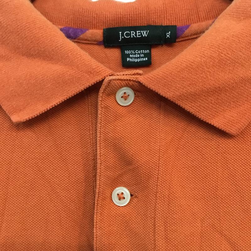 ジェイクルー J.CREW ポロシャツ 半袖 コットン 鹿の子 XL 無地 橙 / オレンジ /  メンズ USED 古着 中古 10058200