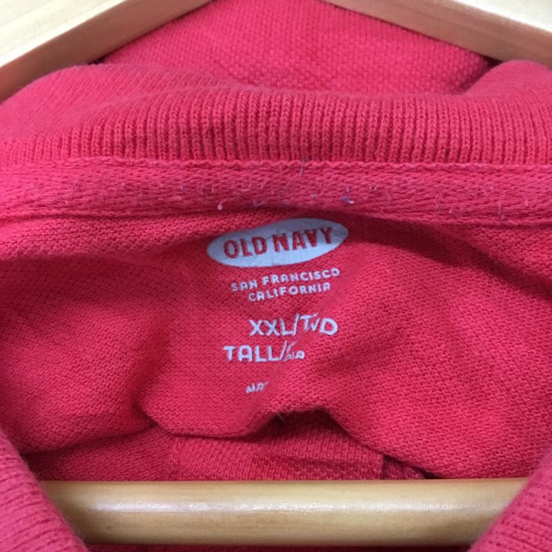 オールドネイビー OLD NAVY ポロシャツ 半袖 コットン 鹿の子 XXL 無地 赤 / レッド /  メンズ USED 古着 中古 10058209