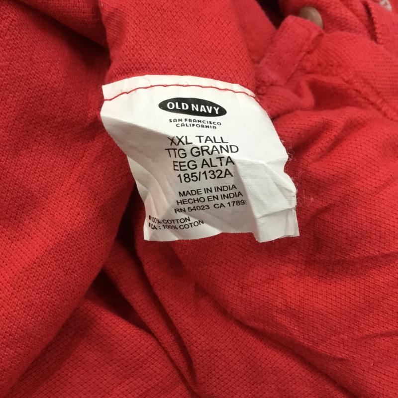 オールドネイビー OLD NAVY ポロシャツ 半袖 コットン 鹿の子 XXL 無地 赤 / レッド /  メンズ USED 古着 中古 10058209