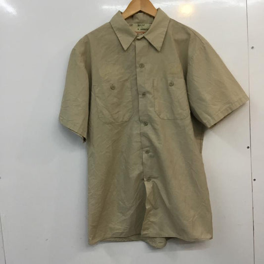 古着 USED シャツ、ブラウス 半袖 ワークシャツ L 無地 ベージュ / ベージュ /  メンズ USED 古着 中古 10058233