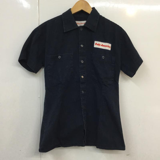 古着 USED シャツ、ブラウス 半袖 M 無地 紺 / ネイビー /  メンズ USED 古着 中古 10058306
