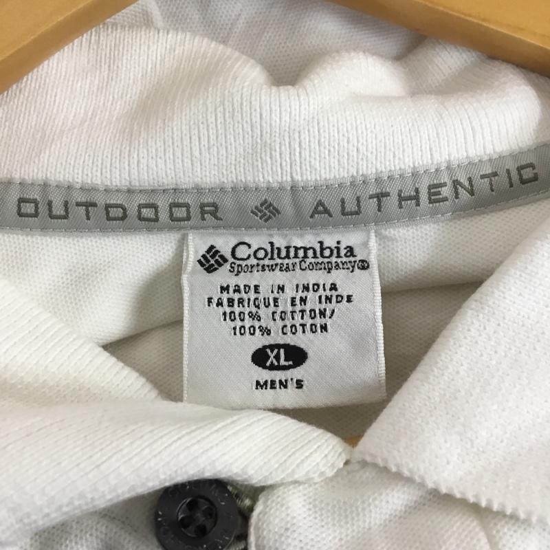 コロンビア Columbia ポロシャツ 半袖 XL 無地 白 / ホワイト /  メンズ USED 古着 中古 10058331