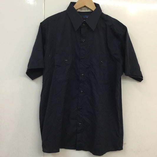 古着 USED シャツ、ブラウス 半袖 L 無地 紺 / ネイビー /  メンズ USED 古着 中古 10058336