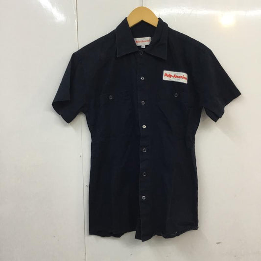 古着 USED シャツ、ブラウス 半袖 M 無地 紺 / ネイビー /  メンズ USED 古着 中古 10058339