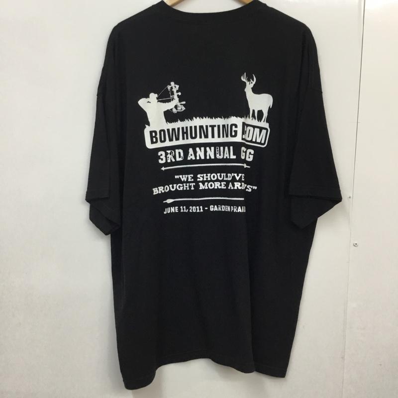 ギルダン GILDAN Tシャツ 半袖 クルーネック バックプリント プリント 黒 / ブラック /  メンズ USED 古着 中古 10058344