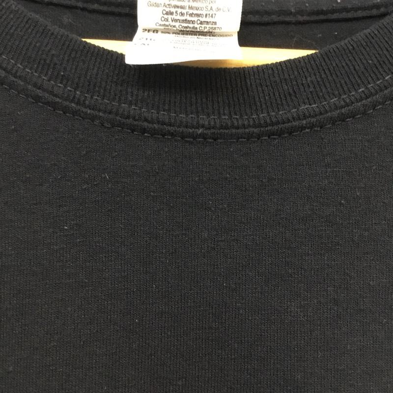ギルダン GILDAN Tシャツ 半袖 クルーネック バックプリント プリント 黒 / ブラック /  メンズ USED 古着 中古 10058344