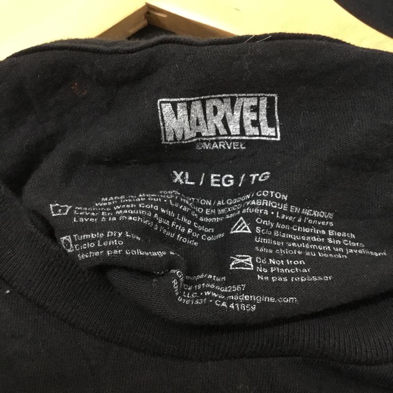 マーベル MARVEL Tシャツ 半袖 クルーネック プリント 蜘蛛 スパイダー XL プリント 黒 / ブラック /  メンズ USED 古着 中古 10058357