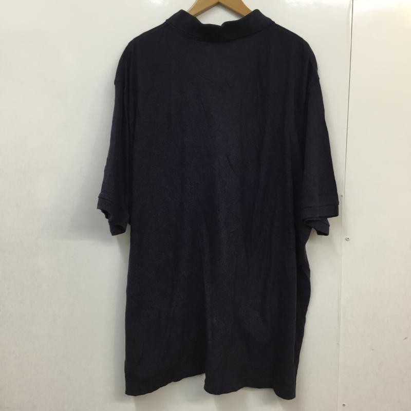 古着 USED ポロシャツ 半袖 コットン 鹿の子 3XL 無地 紺 / ネイビー /  メンズ USED 古着 中古 10058383