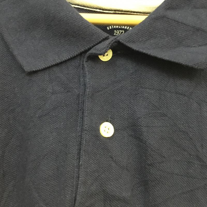古着 USED ポロシャツ 半袖 コットン 鹿の子 3XL 無地 紺 / ネイビー /  メンズ USED 古着 中古 10058383