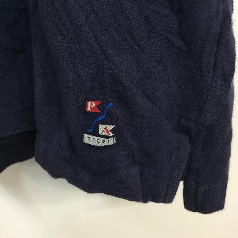 古着 USED ポロシャツ 半袖 コットン 鹿の子 XL 刺繍 紺 / ネイビー /  メンズ USED 古着 中古 10058384