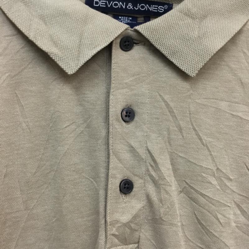 デボンジョーンズ Devon & Jones ポロシャツ 半袖 シンプル 刺繍 XL 刺繍 X ワンポイント ベージュ / ベージュ /  メンズ USED 古着 中古 10058388