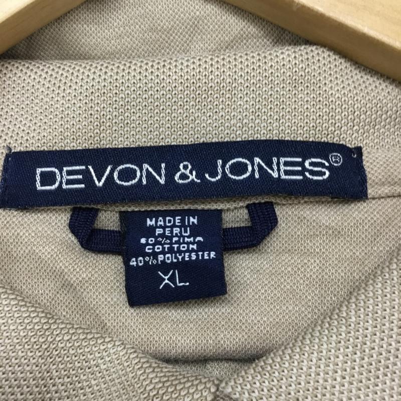 デボンジョーンズ Devon & Jones ポロシャツ 半袖 シンプル 刺繍 XL 刺繍 X ワンポイント ベージュ / ベージュ /  メンズ USED 古着 中古 10058388