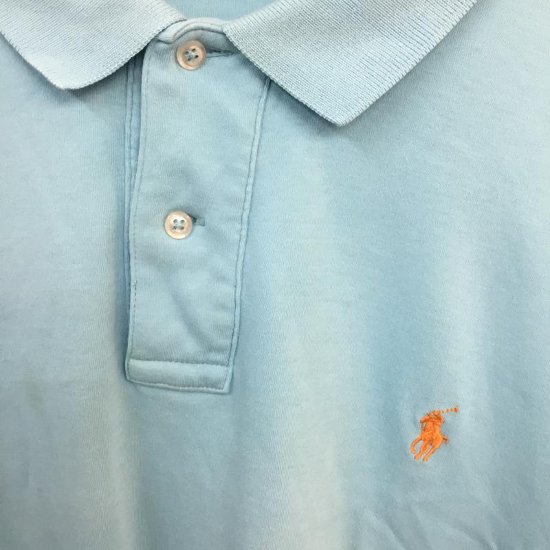 ポロバイラルフローレン Polo by RALPH LAUREN ポロシャツ 半袖 XL 無地 水色 / ライトブルー /  メンズ USED 古着 中古 10058418