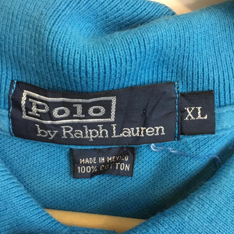 ポロバイラルフローレン Polo by RALPH LAUREN ポロシャツ 半袖 XL 無地 水色 / ライトブルー /  メンズ USED 古着 中古 10058430