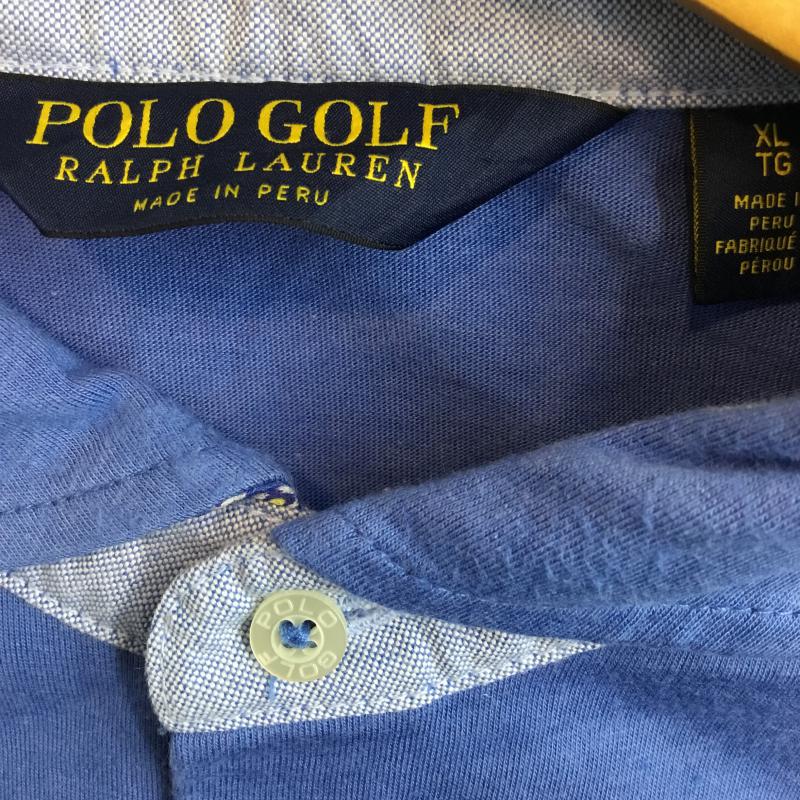 ポロゴルフラルフローレン POLOGOLF ポロシャツ 半袖 XL 無地 水色 / ライトブルー /  メンズ USED 古着 中古 10058480