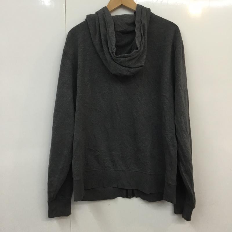 チャンピオン Champion パーカー 長袖 裏起毛 ジップアップ L ワンポイント ダークグレー / ダークグレー /  メンズ USED 古着 中古 10058553