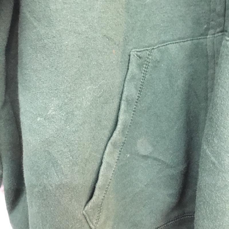 ヘインズ HANES パーカー 長袖 ジップアップ ロゴ M プリント 緑 / グリーン /  メンズ USED 古着 中古 10058555