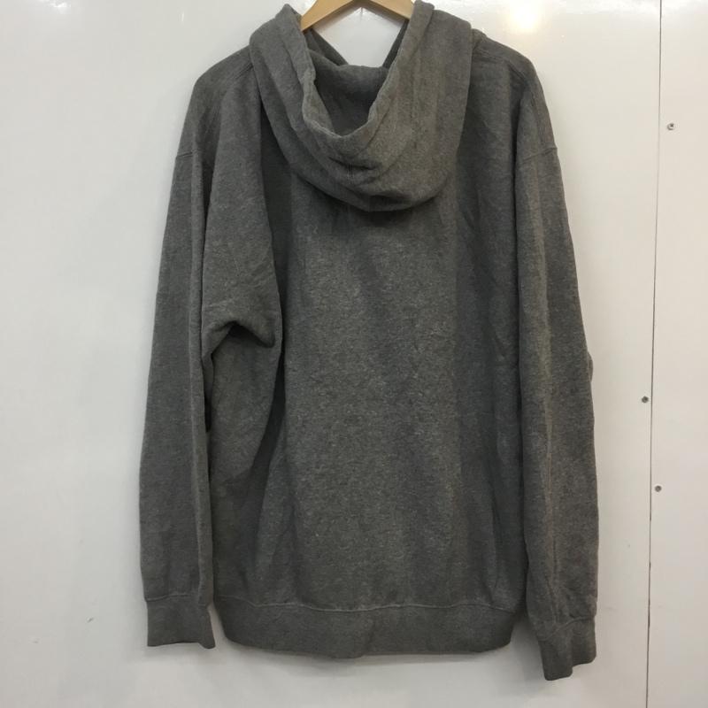 古着 USED パーカー 長袖 ジップアップ 裏起毛 L ロゴ、文字 灰 / グレー /  メンズ USED 古着 中古 10058559