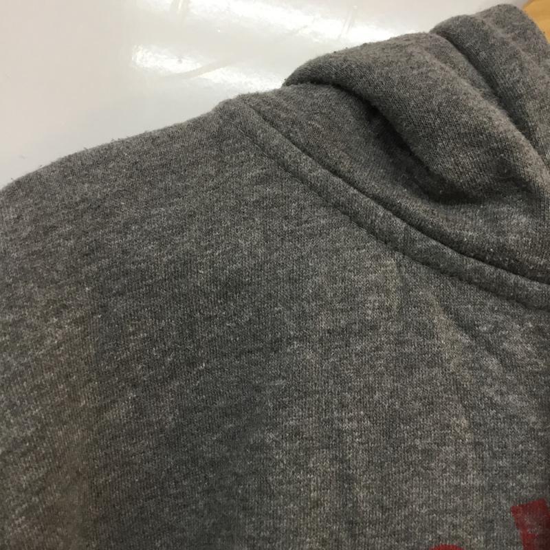 古着 USED パーカー 長袖 ジップアップ 裏起毛 L ロゴ、文字 灰 / グレー /  メンズ USED 古着 中古 10058559