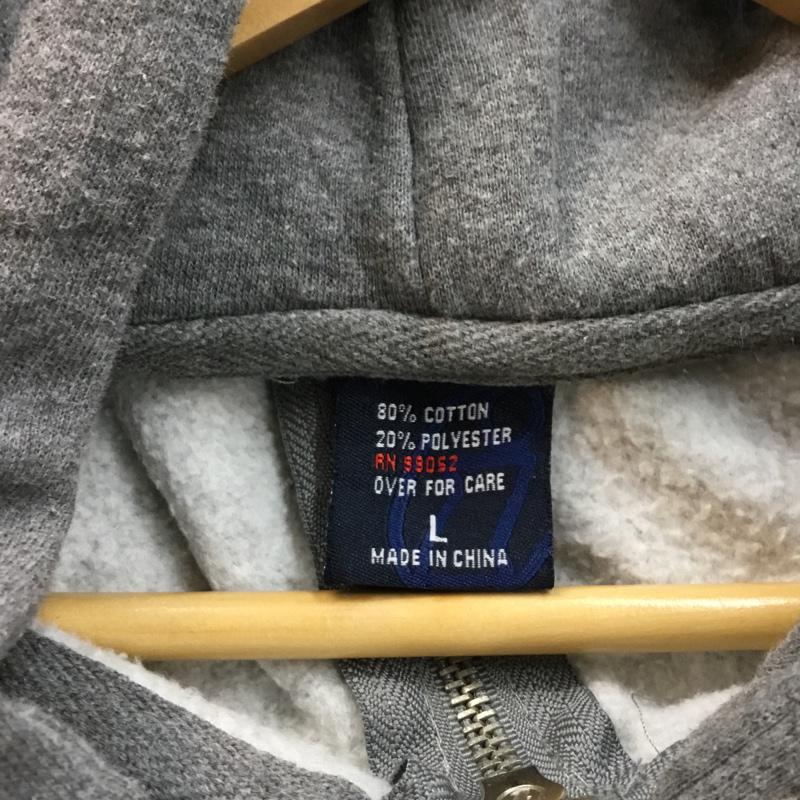 古着 USED パーカー 長袖 ジップアップ 裏起毛 L ロゴ、文字 灰 / グレー /  メンズ USED 古着 中古 10058559