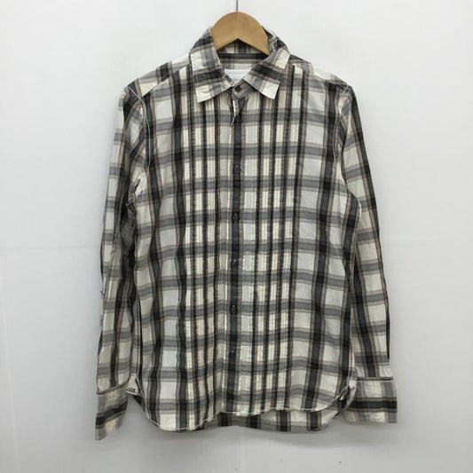 ディーゼル DIESEL シャツ、ブラウス 長袖 S チェック 白 / ホワイト / X 黒 / ブラック / X ベージュ / ベージュ /  メンズ USED 古着 中古 10058821