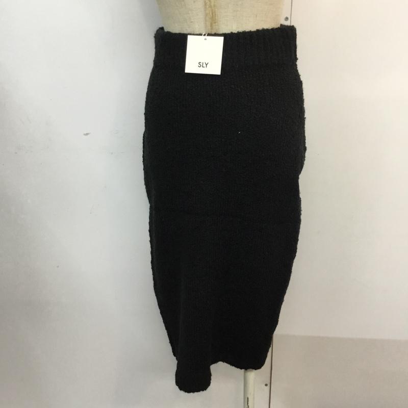 スライ SLY スカート ひざ丈スカート 030BSM71-1030 MIX MG M/SK 1 無地 黒 / ブラック /  レディース USED 古着 中古 10059059