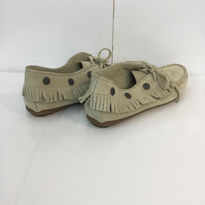 スライ SLY カジュアルシューズ カジュアルシューズ MINNETONKA ミネトンカ スタッズ フリンジ 無地 ベージュ / ベージュ /  レディース USED 古着 中古 10059096