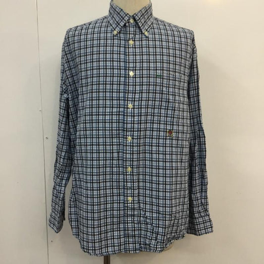 トミーヒルフィガー TOMMY HILFIGER シャツ、ブラウス 長袖 ボタンダウン 刺繍 コットン M チェック 青 / ブルー / X 白 / ホワイト / X 紺 / ネイビー /  メンズ USED 古着 中古 10059156