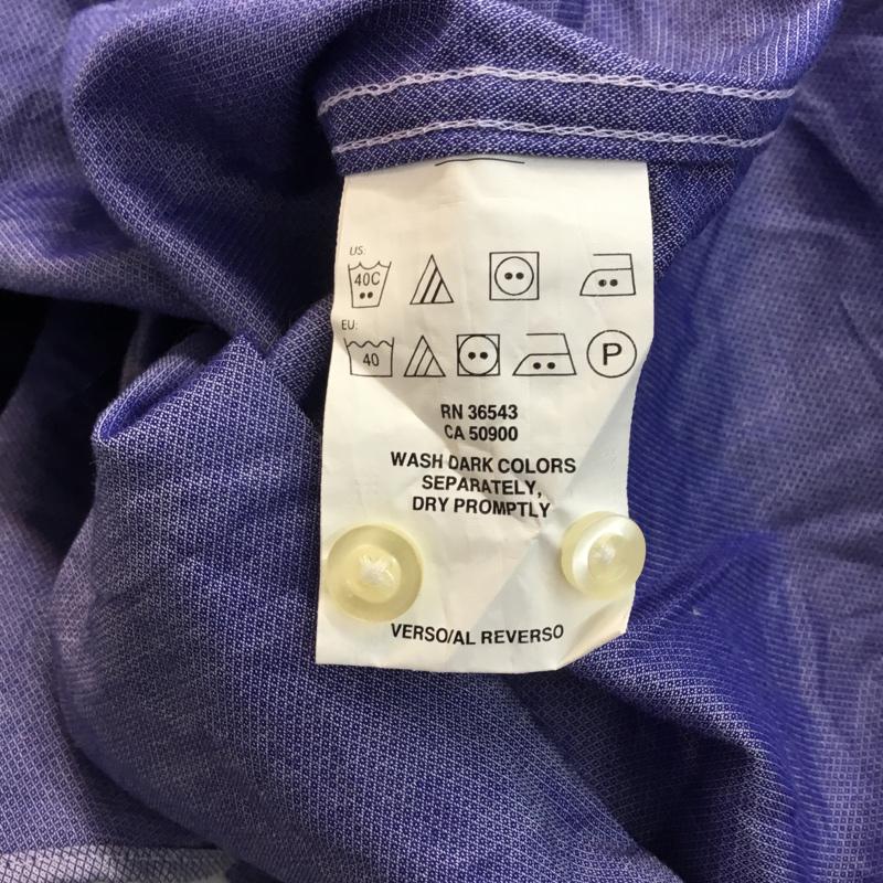 トミーヒルフィガー TOMMY HILFIGER シャツ、ブラウス 長袖 レギュラーフィット ストレッチ M ワンポイント 紺 / ネイビー /  メンズ USED 古着 中古 10059168