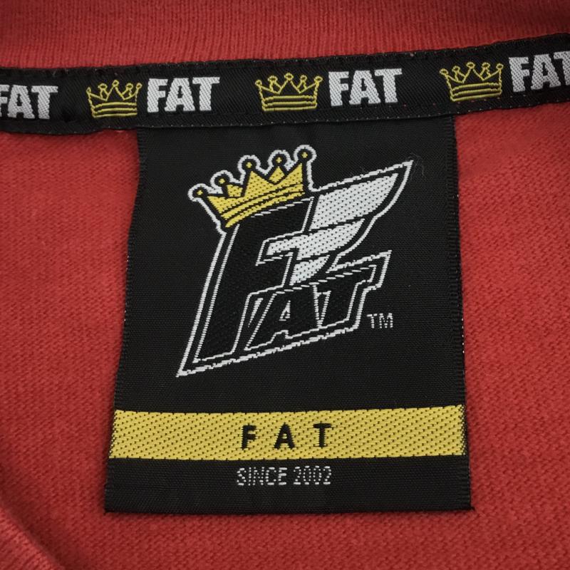 エフエイティー FAT Tシャツ 半袖 バーガーキングオマージュロゴTシャツ XL プリント 赤 / レッド /  メンズ USED 古着 中古 10059300