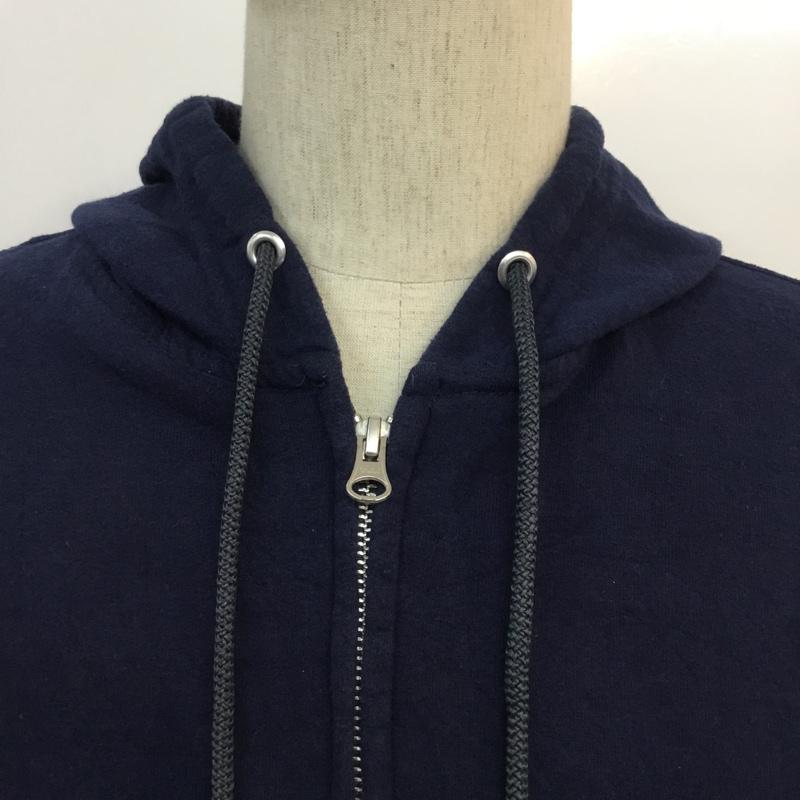 フルーツオブザルーム FRUIT OF THE LOOM パーカー 長袖 ジップアップ フルジップ 裏起毛 S 無地 紺 / ネイビー /  メンズ USED 古着 中古 10059435